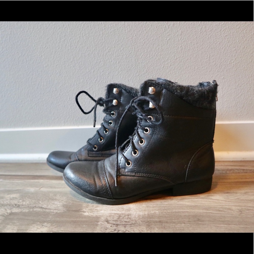 Combat Boots with Sweater Lining